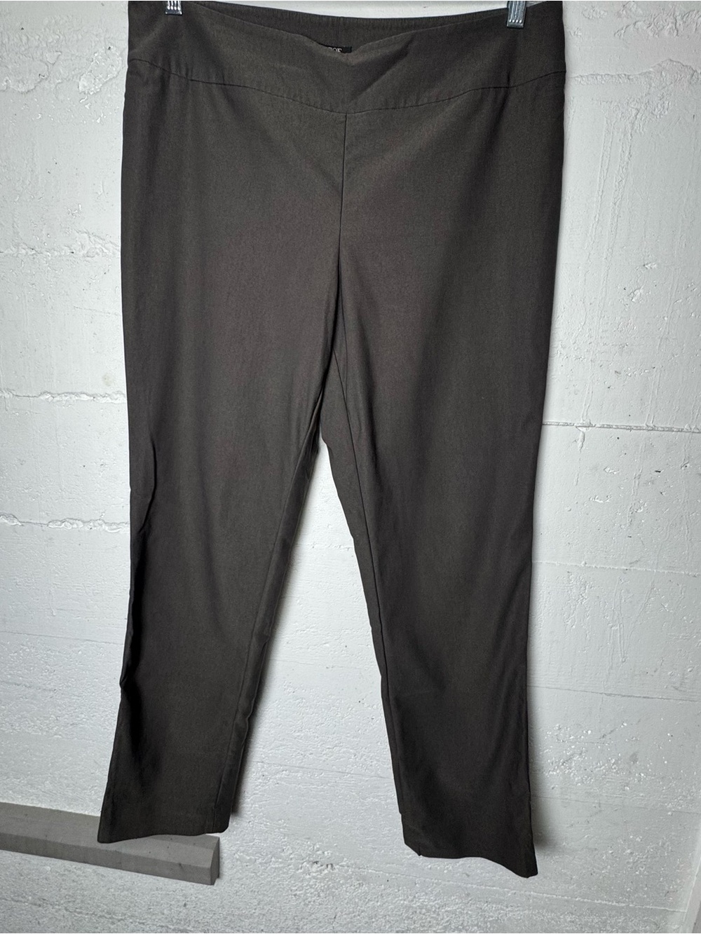 NIC+ZOE Women Pull On Pant 16 Brown Taupe Stretch Straight Leg Professional